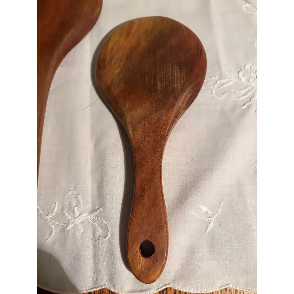 Mid Century Modern Wood Salad Servers